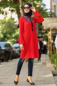 New Kenza Kirmizi Tesettur Tunik 20871k Tesetturisland Com Tunik Mankenler Moda
