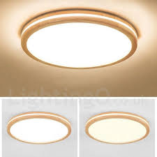 Dimmable Round Wooden Led With Lens Modern Contemporary Nordic Style Flush Mount Wood Ceiling Light With Acrylic Shade And Remote Control Also Can Be Used A Wood Ceiling Lights