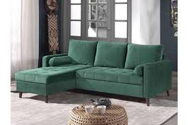 Canapé convertible comfort canapé d'angle convertible verona 267cm, convertible en lit, réversible, gris clair. Canape D Angle Bestmobilier Polar Canape D 39 Angle Reversible Convertible En Velours Au Design Scandinave 4 Places Couleur Vert Darty