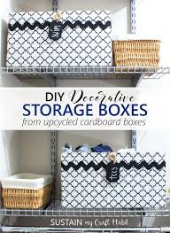 Upcycling A Cardboard Box Into A Stylish Diy Storage Box Diy Storage Containers Diy Storage Cardboard Storage