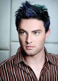 The white color is striking no doubt but adds style to the hairdo. Dark Blue Green Highlights Hair Color Men Hair Color Mens Hair Colour Boy Hairstyles