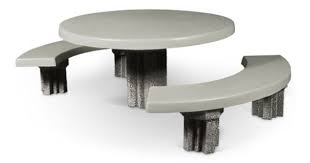 Model Rnd 5f Cus1 Round Concrete Picnic Table With Detached Seats Picnic Table Seating Curved Bench
