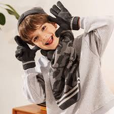 Knit winter beanie & scarf set. Accsa Kid Boy Beanie Camo Reflective Knit Hat Gloves Scarf Set Grey Age 11 13 Clothing Shoes Jewelry Amazon Com