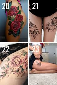 245 unique tattoos for girls: 23 Beautiful Flower Thigh Tattoo Ideas Tattooglee