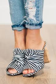 Black And White Striped Shoes Holland Heels Black And White Striped Twist Top Bow Accent Heel Cork Heels Stripe Shoes Outfit Heels Striped Shoes