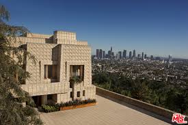 Stunning architecture of Ennis House featuring its unique Mayan Revival concrete blocks