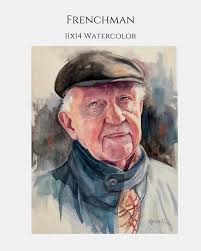 In a market in Paris, I met this delightful gentleman. As he was selling  his goods, I asked him if I could paint this portrait of him. My goal was  to get his essence conveyed. I think I was ...