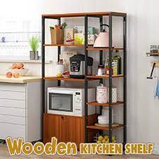 Gambar diatas bisa anda unduh gratis dengan. Wooden Kitchen Shelf Rak Dapur Kabinet Dapur Shopee Malaysia