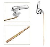 Uxcell 1 Set Toilet Handle Universal Front Mount Toilet Flush Trip Lever  with Chain ABS Iron