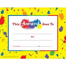 General Award Certificate Paint Splatter Hayes School Publishing Educational Supplies H Student Certificates Preschool Graduation School Award Certificates