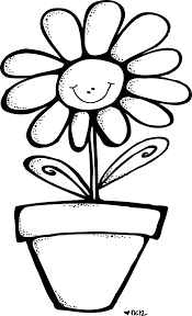 Black And White Plant Pots Clipart Smiling Flower In Pot Cain Y Abel Dibujos Materiales Didacticos