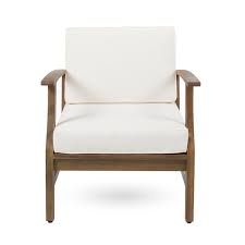 Mistana Drage Outdoor Wood Patio Chair With Cushions Reviews Wayfair Wood Patio Patio Chairs Wood Patio Chairs