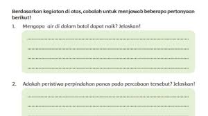 Mengapa Air Di Dalam Botol Dapat Naik Jelaskan Kunci Jawaban Tema 6 Kelas 5 Sd Tribunnews Com Mobile