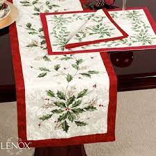 Lenox Holiday Table Runner Holiday Table Linens Holiday Table Runner Christmas Table Cloth