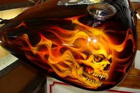 Realistic Flames With Skulls On Harley Night Train Custom Motorcycle Paint Jobs Custom Paint Motorcycle Harley Night Train