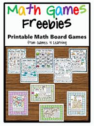 Fun Games 4 Learning Freebies Math Game Freebie Math Board Games Math Games
