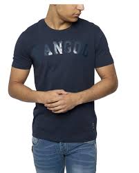 kangol mens study crew neck t shirt in navy