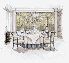 John Saladino Dining Room Interior Design Renderings Interior Architecture Sketch Interior Design Sketches