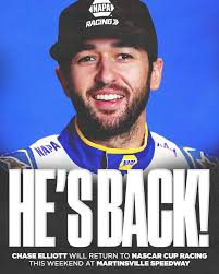 Welcome back, Chase Elliott! #NASCAR