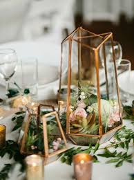 Garden Wedding Decor Romantic Geo Table Decor Modern Romance Terrarium Wedding Geometric Terrarium Wedding Gold Wedding Centerpieces