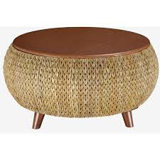 Gallerie Decor Bali Breeze Round Storage Table Coffee Table Coffee Table With Storage Lift Top Coffee Table