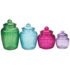 We've waited months to be able to share these with you. Fox Valley Traders Colored Glass Apothecary Jars With Lids Decorative Display Canisters And Storage Containers Set Of 4