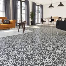 Un carrelage original pour ma salle de bains. Carrelage Sol Mur Forte Carreau De Ciment Noir Patrimony Rosace L 20 X L 20 Cm Leroy Merlin