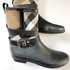 Burberry Holloway Check Canvas Short Rain Boot