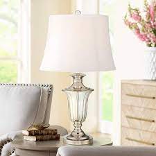 Courtney Polished Nickel And Crystal Traditional Table Lamp 32y57 Lamps Plus In 2021 Traditional Table Lamps Crystal Table Lamps Table Lamp