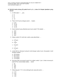 Pin di matematika kelas 5 Soal Uh Mtk Kelas 5 Bab Waktu Jarak Dan Kecepatan Semester 1