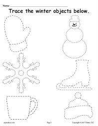 Printable Winter Tracing Worksheet Tracing Worksheets Preschool Winter Crafts Preschool Preschool Worksheets