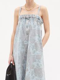 Levi's purses & wallets price in malaysia may 2021. X Levi S Rose Print Denim Midi Dress Ganni Matchesfashion Uk