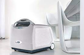 Compact Small Air Conditioner Unit In White Color In Wheels Mobiles Klimagerat Mobile Klimaanlage Abluft