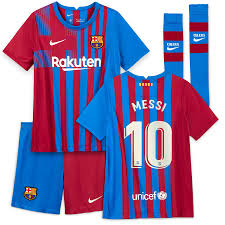 Messi sets new record, dembele has surgery Barcelona Home Stadium Kit 2021 22 Little Kids With Messi 10 Printing