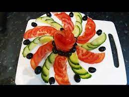 Simple Salad Design Cucumber Tomatoes And Olives By Delicious Food Recipes Youtube Salad Design Easy Salads Food