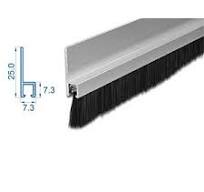 Brush strip 20 mm with aluminium profile straight - length 1 m