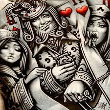 3.4 the king and queen of hearts tattoo. Gangster King And Queen Card Tattoos