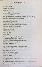 D H Lawrence The Death Of Our Era Poetry Words Words Poems