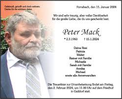 Traueranzeigen von Peter Mack