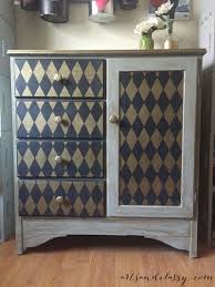 Harlequin Furniture Stencil In 2020 Stencil Furniture Painted Furniture Vintage Painted Furniture