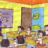 Gambar kartun guru sedang mengajar kata kata bijak. 1