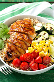 Seal the bag and gently press the marinade around the chicken to evenly coat. Barbecue Chicken Quinoa Bowl Recipe Healthy Fitness Meals