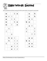 Check spelling or type a new query. Missing Letter Sight Words Worksheets