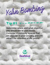 Knitting group, free knitting patterns, knit pictures, templates and tutorials. Interested In Yarn Bombing Deafblind International Dbi Facebook