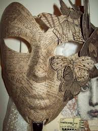 Mask Shabby Chic Book Page Diy Paper Mahce Mask With Moths For Kids Home Decor Crafts Paper Mache Mask Paper Mask Masks Art