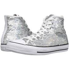 Black And Silver High Top Sneakers Converse Chuck Taylor All Star Holiday Party Hi Silver White Black 80 Liked Sparkly Wedding Shoes Silver Sparkly Shoes Converse Chuck Taylor All Star