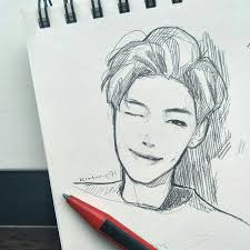 Pin By Cactus On Lukisan Bts Drawings Rap Monster Fanart Canvas Art Quotes