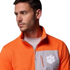 Men's Columbia Orange/Gray Clemson Tigers Hike Omni-Wick Half-Zip Pullover