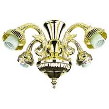 Seeded glass light kit, bulbs included. 4 Light Bright Polished Brass Ceiling Fan Light Kit With Alabaster Glass Shade