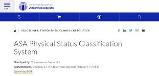 Image result for ASA Physical Status Classification System
